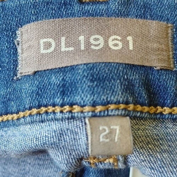 DL1961 Mara High Rise Instasculpt Ankle Straight Jeans Distressed Raw Hem 27 - Picture 2 of 5